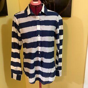 Banana Republic soft wash Blue and White striped shirt